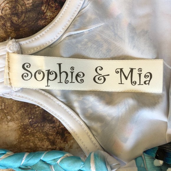 Sophie & Mia Feather Print High- Low Dress with Braided Racerback Straps - Picture 12 of 14